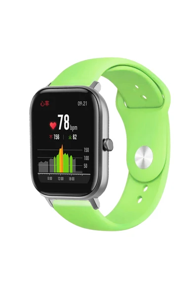 KRETON KRETON Amazfit GTS-GTS2-GTS2E-GTS3-GTS4-GTS4 Mini Uyumlu AÇIK YEŞİL Kordon Yumuşak Dokulu Silikon Kayış ürün görseli