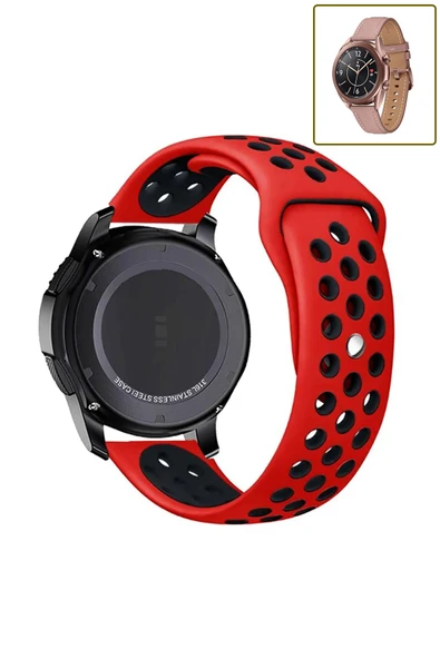 KRETON KRETON Samsung Galaxy Watch 3 41mm Uyumlu Kordon Yumuşak Dokulu Delikli Desenli Silikon Kayış - Resim 8