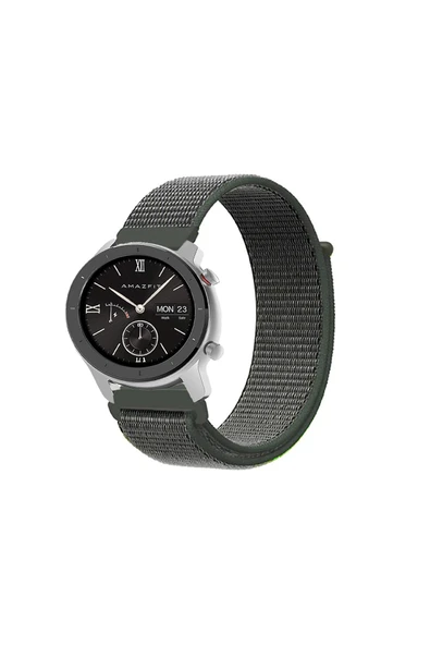 KRETON KRETON Amazfit GTR 42mm Uyumlu Spor Kumaş Desenli Cırt Cırtlı Kordon Kayış - Resim 5