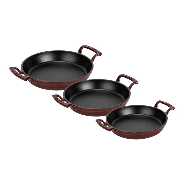 Lava Döküm Bordo 3’lü Sahan Seti (16-20-24 cm) – Şef Kalitesinde Lezzet ve Şıklık Bir Arada-Bordo - Resim 2