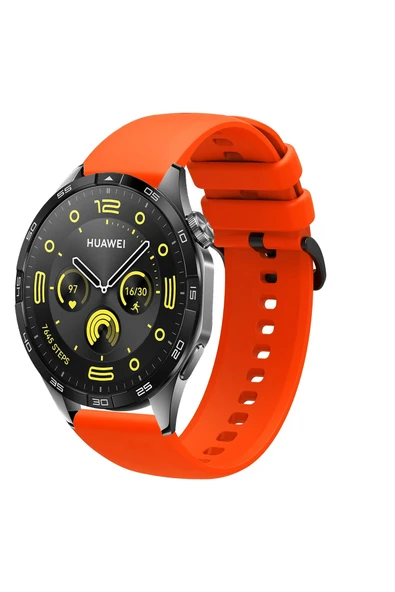KRETON KRETON Huawei Watch Gt4 46mm Uyumlu Kordon Yumuşak Dokulu Soft Renk Tokalı Silikon Kayış - Resim 3