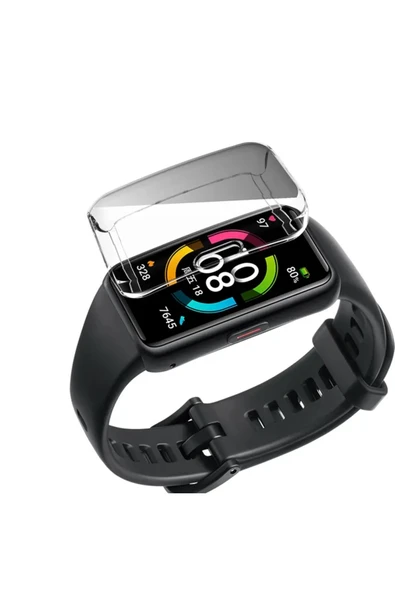 KRETON KRETON Honor Band 6 Uyumlu Kasa ve Ekran Koruyucu 360 Tam Koruma Silikon Kılıf - Resim 3