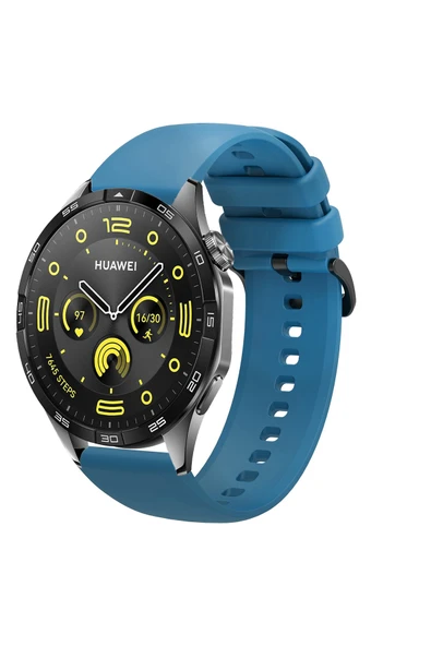 KRETON KRETON Huawei Watch Gt4 46mm Uyumlu Kordon Yumuşak Dokulu Soft Renk Tokalı Silikon Kayış - Resim 4