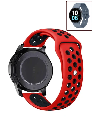 KRETON KRETON Samsung Galaxy Watch 5 40mm/44mm Uyumlu Kordon Yumuşak Dokulu Delikli Desenli Silikon Kayış - Resim 2