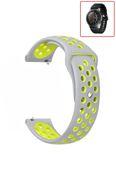 KRETON KRETON Samsung Galaxy Watch 46mm Uyumlu Kordon Yumuşak Dokulu Delikli Desenli Silikon Kayış - Resim 5