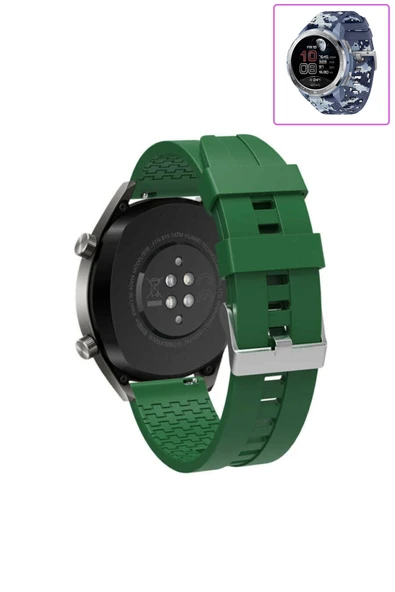 KRETON KRETON Honor Watch GS Pro Akıllı Saat Ile Uyumlu Tokalı Siyah Silikon Kordon Kayış - Resim 3