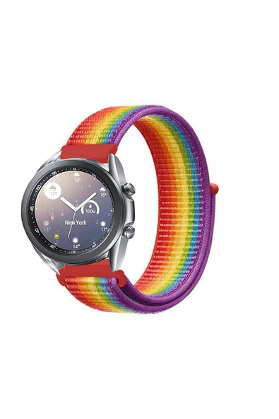 KRETON KRETON Samsung Galaxy Watch 3 41mm Uyumlu Spor Kumaş Desenli Cırt Cırtlı Kordon Kayış - Resim 7