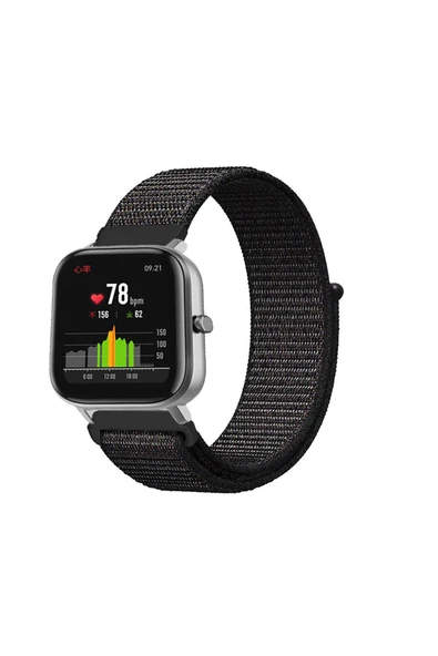 KRETON KRETON Amazfit GTS-GTS2-GTS2E-GTS3-GTS4-GTS4 Mini Uyumlu Spor Kumaş Desenli Cırt Cırtlı Kordon Kayış - Resim 6