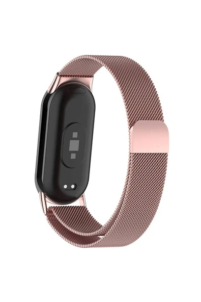 KRETON KRETON Mi Band 8 , Mi Band 9 Ve Mi Band 10 Ile Uyumlu Kordon Hasır Örgü Metal Mıknatıslı Kayış - Resim 3