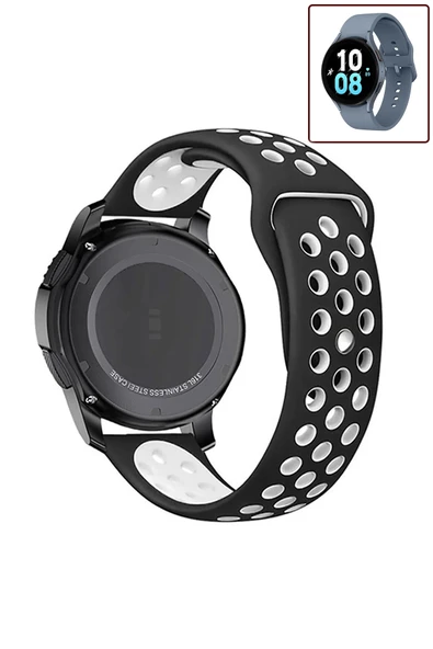 KRETON KRETON Samsung Galaxy Watch 5 40mm/44mm Uyumlu Kordon Yumuşak Dokulu Delikli Desenli Silikon Kayış - Resim 7