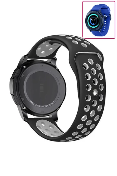 KRETON KRETON Samsung Gear Sport Uyumlu Kordon Yumuşak Dokulu Style Delikli Desenli Silikon Kayış - Resim 6