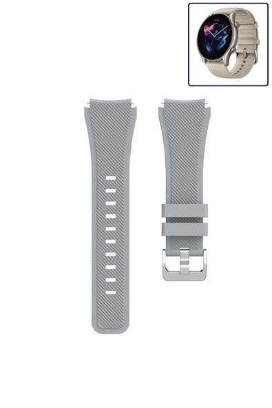 KRETON KRETON Amazfit GTR3-GTR3 PRO Akıllı Saat Uyumlu Tırtık Desenli Silikon Kordon Kayış - Resim 7