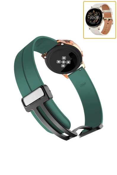 KRETON KRETON Huawei Watch Gt3 42mm Uyumlu Kordon Magnetic Klipsli Premium Kayış - Resim 4