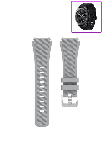 KRETON KRETON Samsung Gear S3 Frontier Akıllı Saat Uyumlu Tırtık Desenli Silikon Kordon Kayış - Resim 9