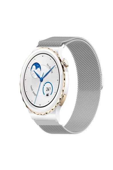KRETON KRETON Huawei Watch Gt3 Pro 43mm Uyumlu Kordon Hasır Metal Örgü Mıknatıslı Milano Kayış ürün görseli