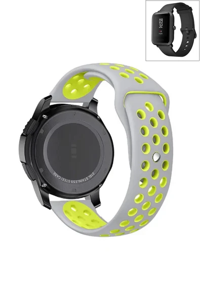 KRETON KRETON Amazfit BİP-BİPU-BİPS-BİP LİTE-BİPUPRO-BİP3 Uyumlu Kordon Yumuşak Dokulu Delikli Silikon Kayış - Resim 5