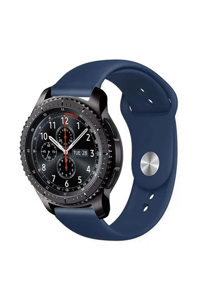 KRETON KRETON Samsung Gear S3 Frontier Uyumlu Koyu Yeşil Kordon Yumuşak Dokulu Silikon Kayış - Resim 12
