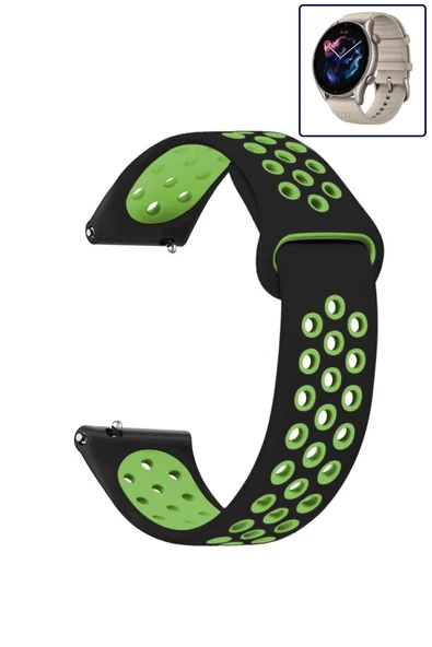 KRETON KRETON Amazfit GTR3-GTR3 PRO Uyumlu Kordon Yumuşak Dokulu Delikli Desenli Silikon Kayış ürün görseli