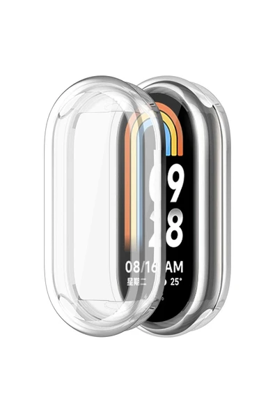 KRETON KRETON Xiaomi Mi Band 8 Ile Uyumlu Kasa Ve Ekran Koruyucu 360 Tam Koruma Silikon Kılıf - Resim 5