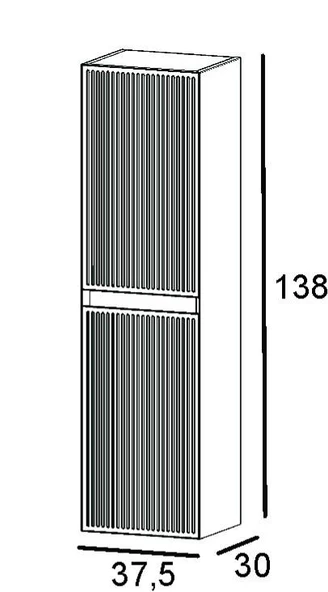 Denko Belgrad 40 cm (Çimento Gri) Banyo Çamaşır Boy Dolabı - Resim 3