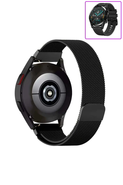 KRETON KRETON Huawei Watch Gt2 46mm Uyumlu Kordon Hasır Metal Örgü Tarz Mıknatıslı Milano Kayış - Resim 2