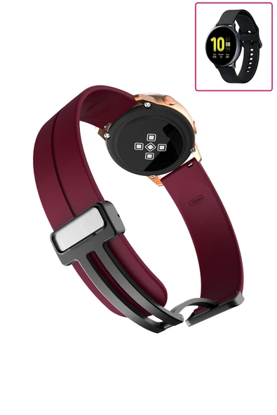 KRETON KRETON Samsung Galaxy Watch Active 2 40mm/44mm Uyumlu Kordon Magnetic Klipsli Premium Kayış - Resim 2