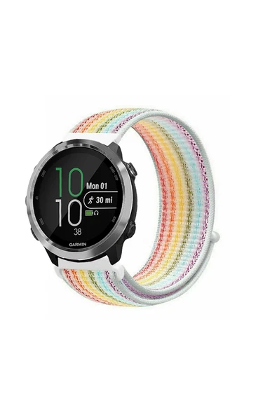 KRETON KRETON Garmin Forerunner 645 / 645 Music Uyumlu Spor Kumaş Desenli Cırt Cırtlı Kordon Kayış - Resim 9