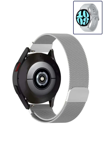 KRETON KRETON Samsung Galaxy Watch 6 40mm / 44mm Uyumlu Kordon Hasır Metal Örgü Mıknatıslı Milano Kayış - Resim 2