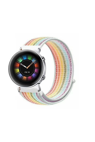 KRETON KRETON Huawei Watch Gt2 42mm Uyumlu Spor Kumaş Desenli Cırt Cırtlı Kordon Kayış - Resim 4