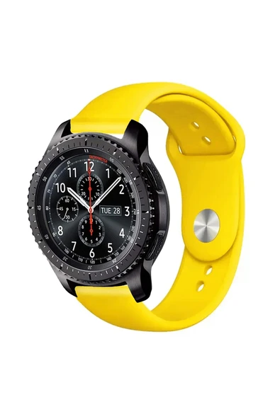 KRETON KRETON Samsung Gear S3 Frontier Uyumlu Koyu Yeşil Kordon Yumuşak Dokulu Silikon Kayış - Resim 7