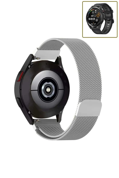 KRETON KRETON Huawei Watch Gt Runner Uyumlu Kordon Hasır Metal Örgü Tarz Mıknatıslı Milano Kayış - Resim 2