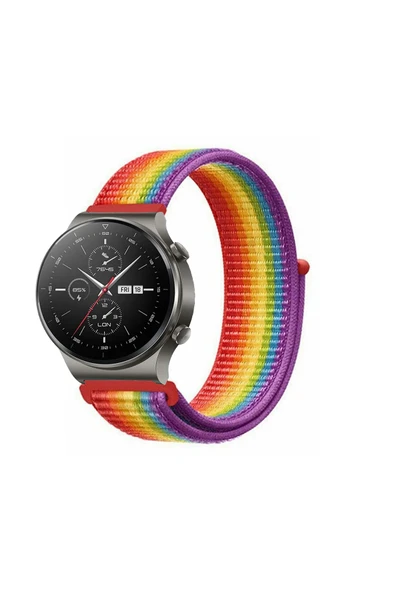 KRETON KRETON Huawei Watch Gt2 Pro Uyumlu Spor Kumaş Desenli Cırt Cırtlı Kordon Kayış - Resim 6