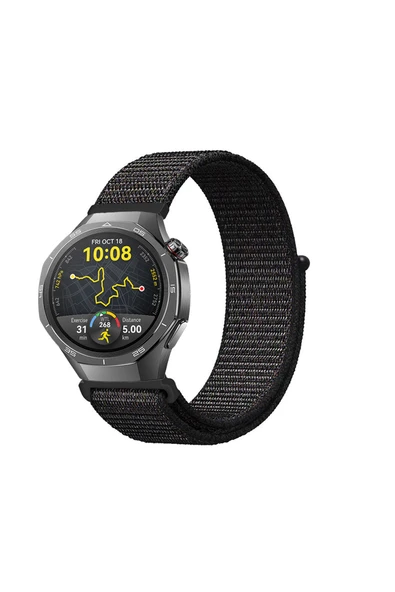 KRETON KRETON Huawei Watch GT5 PRO (46mm)  Uyumlu Spor Kumaş Desenli Cırt Cırtlı Kordon Kayış - Resim 8