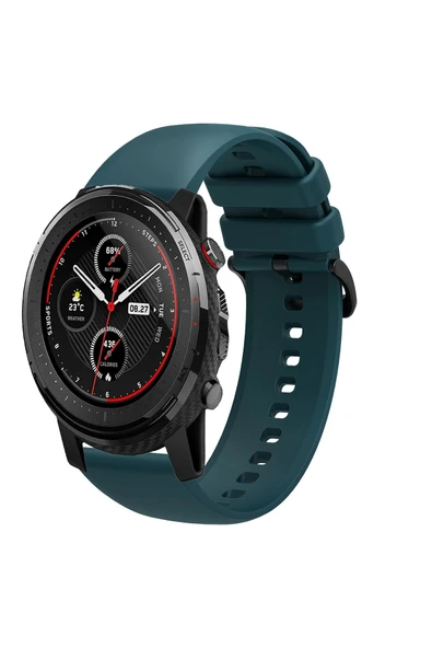 KRETON KRETON Amazfit 3 Stratos Uyumlu Kordon Yumuşak Dokulu Soft Renk Tokalı Silikon Kayış - Resim 7