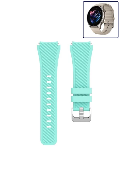 KRETON KRETON Amazfit GTR3-GTR3 PRO Akıllı Saat Uyumlu Tırtık Desenli Silikon Kordon Kayış - Resim 3