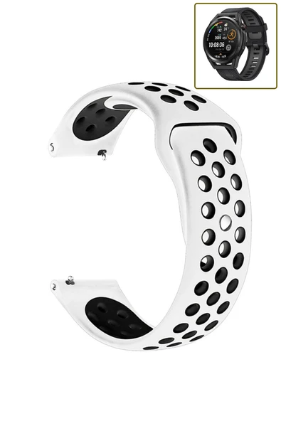 KRETON KRETON Huawei Watch Gt Runner Uyumlu Kordon Yumuşak Dokulu Delikli Desenli Silikon Kayış - Resim 8