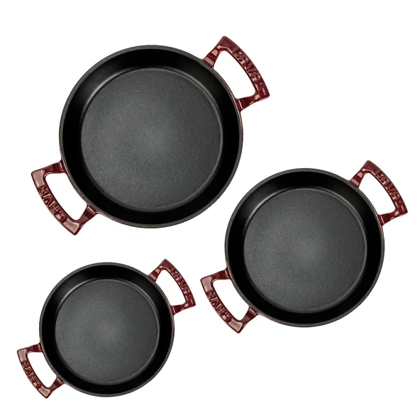 Lava Döküm Bordo 3’lü Sahan Seti (16-20-24 cm) – Şef Kalitesinde Lezzet ve Şıklık Bir Arada-Bordo - Resim 3