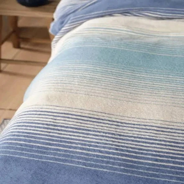 Karaca Home Fabia Indigo Çift Kişilik Pamuk Battaniye (Mavi-Beyaz) - 2