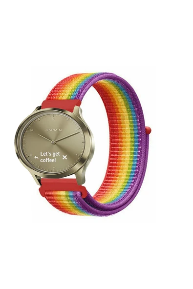 KRETON KRETON Garmin VivoMove Luxe , Style , HR Uyumlu Spor Kumaş Desenli Cırt Cırtlı Kordon Kayış ürün görseli