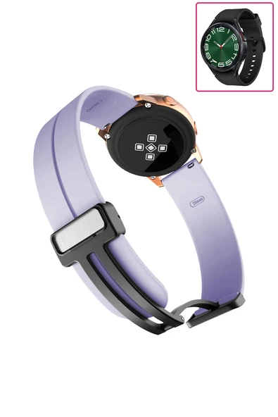 KRETON KRETON Samsung Galaxy Watch 6 Classic 43mm / 47mm Uyumlu Kordon Magnetic Klipsli Premium Kayış ürün görseli