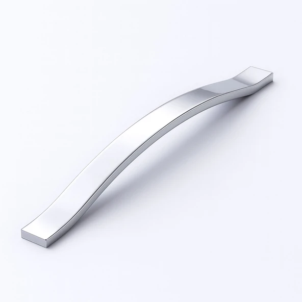 Mobilya Çekmece Dolap Kapak Kulpu Modern Mutfak Kulpları Kulp 256 mm Krom Gümüş Renk Metal - Resim 2