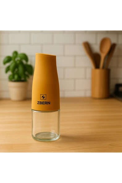 Royal Gross 500 ml Sarı Cam Yağdanlık – Sızdırmaz Kapaklı Şık Yağ ve Sirke Şişesi - Resim 3