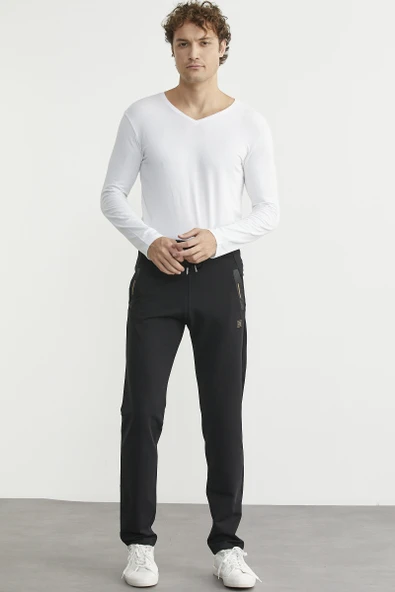 Cep Biye Detaylı Eşofman Altı - Siyah - Resim 2