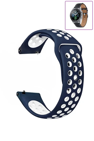 KRETON KRETON Samsung Galaxy Watch 3 45mm Uyumlu Kordon Yumuşak Dokulu Delikli Desenli Silikon Kayış ürün görseli