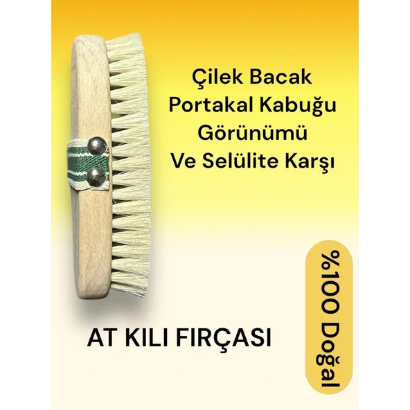Tuva %100 Doğal At Kılı Fırçası - Doğal At Kılı Selülit Fırçası - 4