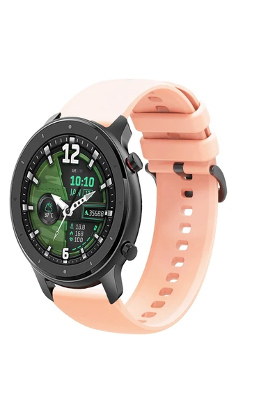 KRETON KRETON Amazfit GTR 47mm Uyumlu Kordon Yumuşak Dokulu Soft Renk Tokalı Silikon Kayış - Resim 8
