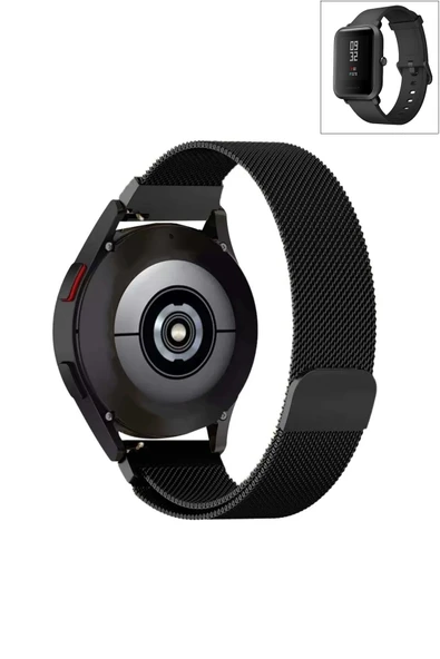 KRETON KRETON Amazfit BİP-BİPU-BİPS-BİP LİTE-BİPUPRO-BİP3 Uyumlu Kordon Hasır Metal Örgü Mıknatıslı Milano Kayış - Resim 4