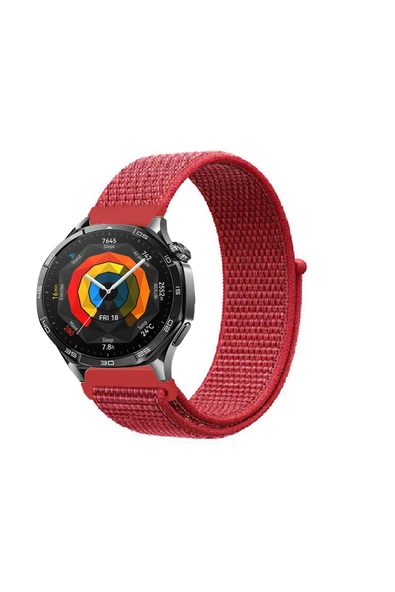 KRETON KRETON Huawei Watch GT5 46mm  Uyumlu Spor Kumaş Desenli Cırt Cırtlı Kordon Kayış - Resim 2