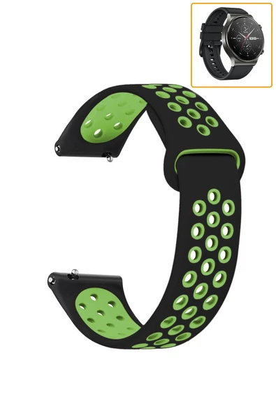 KRETON KRETON Huawei Watch Gt2 Pro Uyumlu Kordon Yumuşak Dokulu Delikli Desenli Silikon Kayış - Resim 9