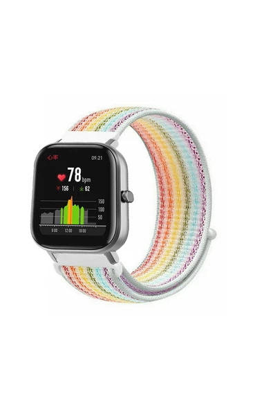 KRETON KRETON Amazfit GTS-GTS2-GTS2E-GTS3-GTS4-GTS4 Mini Uyumlu Spor Kumaş Desenli Cırt Cırtlı Kordon Kayış - Resim 11